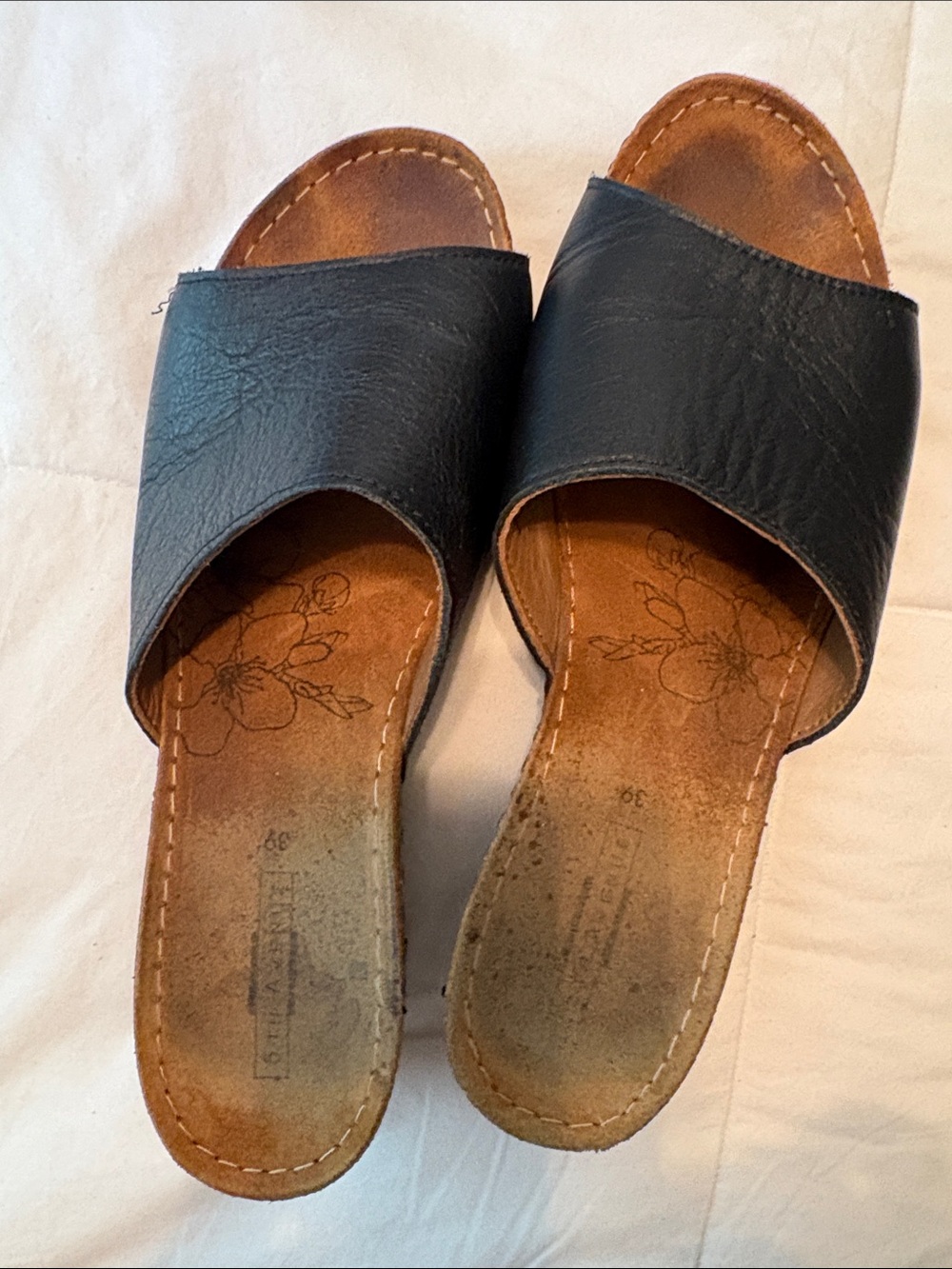 Black Slide Leather Mules from Zurich